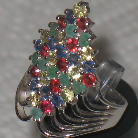 WOMEN'S SILVER GEMSTONE RING - Picture 3 of 3
